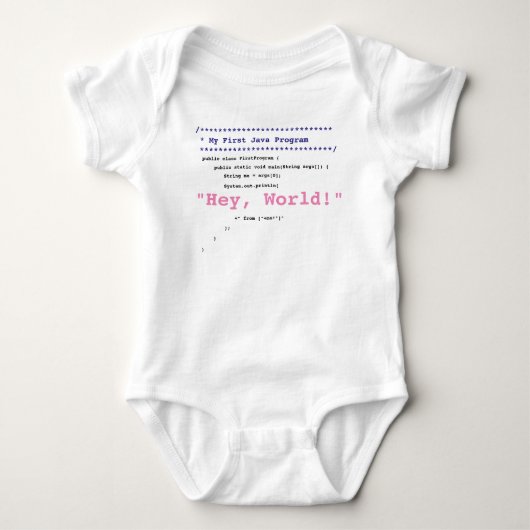 Baby Girl First Java Programm Strampler (Vorderseite)