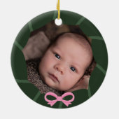 Baby Girl First Weihnachtsschmuck pink & green (Hinten)