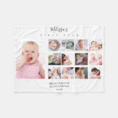Baby Girl First Year Foto Collage 12 Monate Gesche Fleecedecke (Vorderseite (Horizontal))