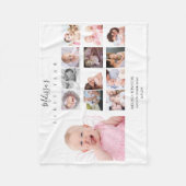 Baby Girl First Year Foto Collage 12 Monate Gesche Fleecedecke (Vorderseite)