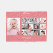 Baby Girl First Year Foto Collage 12 Monate Rosa Fleecedecke (Vorderseite (Horizontal))