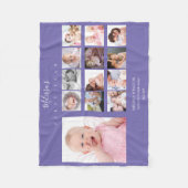 Baby Girl First Year Foto Collage Lila Niedlich Fleecedecke (Vorderseite)