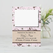 Baby Girl Floral Ankündigung (Stehend Vorderseite)