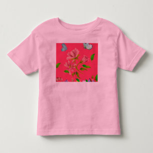 Baby Girl Floral & Butterfly Art Kleinkind T-shirt