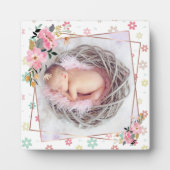 Baby Girl Floral Custom Foto Fotoplatte (Vorderseite)