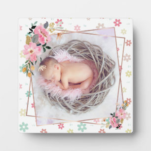 Baby Girl Floral Custom Foto Fotoplatte