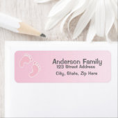 Baby Girl Foot Print Pink Address Label (Insitu)