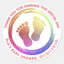 Baby Girl Footprint Glittering Baby Dusche Gefalle