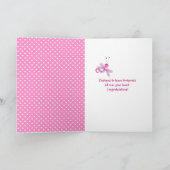 Baby Girl Footprints auf Polka Dots Karte (Innenseite)