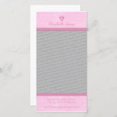 Baby Girl Footprints Foto Birth Ankündigung (Vorne/Hinten)