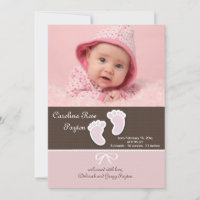 Baby Girl Footprints Foto Birth Ankündigung