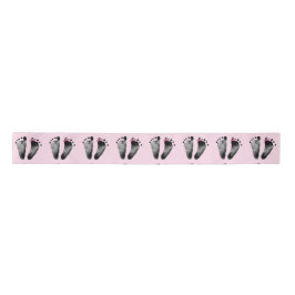 Baby Girl Footprints mit Bow Satinband