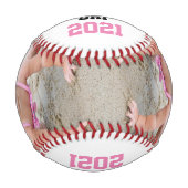 Baby Girl Foto 1. Geburtstag hinzufügen Baseball (Vorderseite)