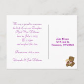 Baby Girl Foto Ankündigung (Rückseite)