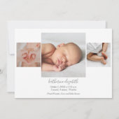 Baby Girl Foto Collage Geburtshinweise (Rückseite)