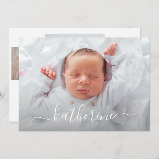 Baby Girl Foto Collage Geburtshinweise (Vorne/Hinten)