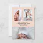 Baby Girl Foto Collage Peach Modern Birth (Vorderseite)