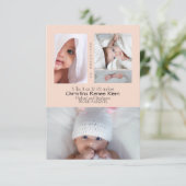 Baby Girl Foto Collage Peach Modern Birth (Stehend Vorderseite)
