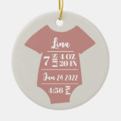 Baby Girl Foto First Christmas Keepake Keramik Ornament (Vorne)