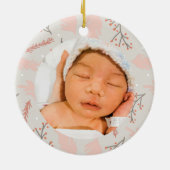 Baby Girl Foto First Christmas Keepake Keramik Ornament (Hinten)