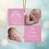Baby Girl Foto Freude Angel Niedlich Pink Weihnach Keramikornament