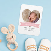 Baby Girl Foto Minimalistisch Geburtserklärung Magnet