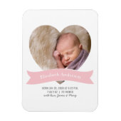 Baby Girl Foto Minimalistisch Geburtserklärung Magnet (Vertikal)