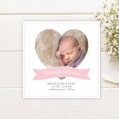 Baby Girl Foto Minimalistisch Geburtserklärung Magneteinladung