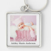 Baby Girl Foto & Name Schlüsselanhänger (Vorne)