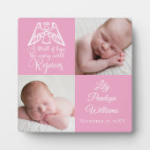 Baby Girl Foto Niedlich Elegant Rosa Engel Religiö Fotoplatte (Vorderseite)