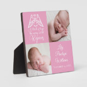 Baby Girl Foto Niedlich Elegant Rosa Engel Religiö Fotoplatte (Vorderseite)