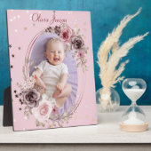 Baby Girl Foto Niedlich Elegante Moderne Rosa Blüt Fotoplatte (Seite)