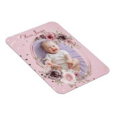 Baby Girl Foto Niedlich Elegante Moderne Rosa Blüt Magnet (Rechte Seite)