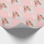 Baby Girl Foto Pattern Geburtstag Geschenkpapier (Ecke)