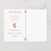 Baby Girl Foto Pink Typografy Name States Ankündigungspostkarte (Rückseite)