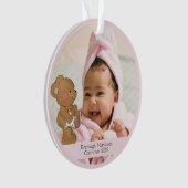 Baby Girl Foto Teddy Bear Großeltern Ornament (Vorderseite)