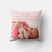 Baby Girl Foto und Adorable Message to Mama Kissen (Rückseite)