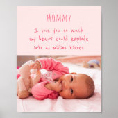 Baby Girl Foto und Niedliche Worte für Mama Poster (Vorne)