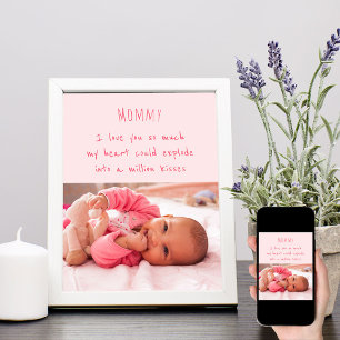 Baby Girl Foto und Niedliche Worte für Mama Poster