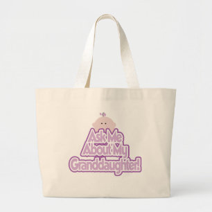 Baby Girl Fragte über meine Enkeltochter Tshirts Jumbo Stoffbeutel