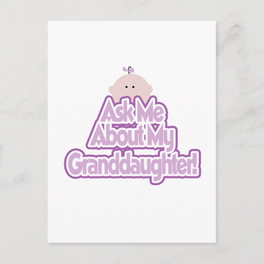 Baby Girl Fragte über meine Enkeltochter Tshirts Postkarte (Vorderseite)