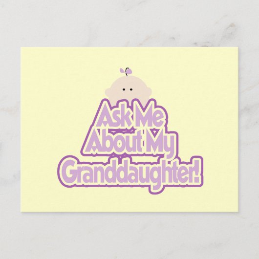 Baby Girl Fragte über meine Enkeltochter Tshirts Postkarte (Vorderseite)