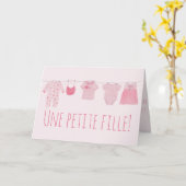 Baby Girl French gratuliert Karte (Gelbe Blume)
