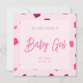 Baby Girl Gender Reveal Party Einladung (Vorderseite)