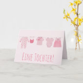 Baby Girl German gratuliert Karte (Gelbe Blume)