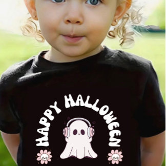 Baby Girl Ghost Happy Halloween Kindermädchen Skat Baby T-shirt
