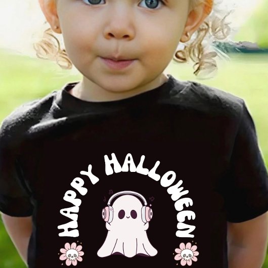 Baby Girl Ghost Happy Halloween Kindermädchen Skat Baby T-shirt