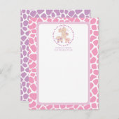 Baby Girl Giraffe Kinderdusche Wörter der Ratenkar Hinweiskarte (Vorne/Hinten)