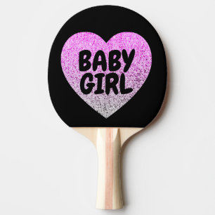BABY GIRL GLITZER PONG PADDLE TISCHTENNIS SCHLÄGER