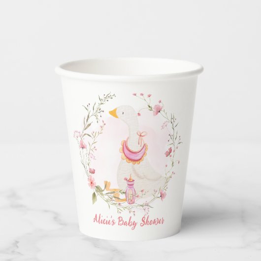 Baby Girl Goose Paper Cups Pappbecher (Vorderseite)
